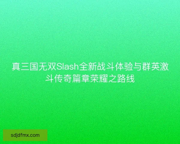 真三国无双Slash全新战斗体验与群英激斗传奇篇章荣耀之路线